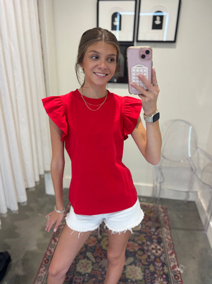 Elliana Flutter Sleeves Top