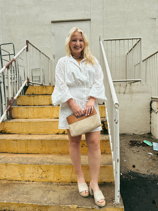 Diana Eyelet Button Front Dress