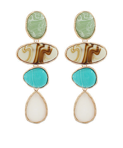 Linked Oval & Teardrop Earrings