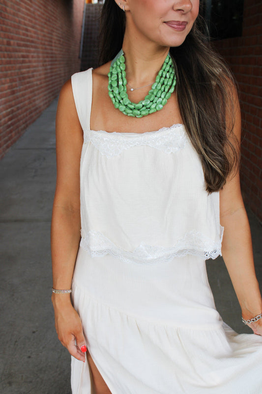 Lace Detail Back Tie Cami