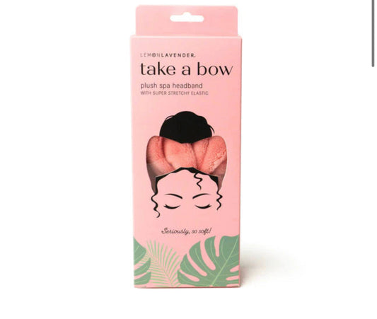 Lemon Lavender Take a Bow Plush Headband
