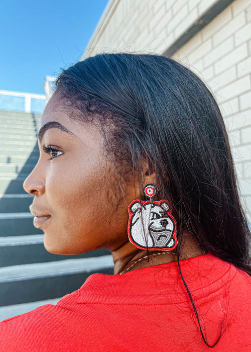 Beaded Bulldog Earrings