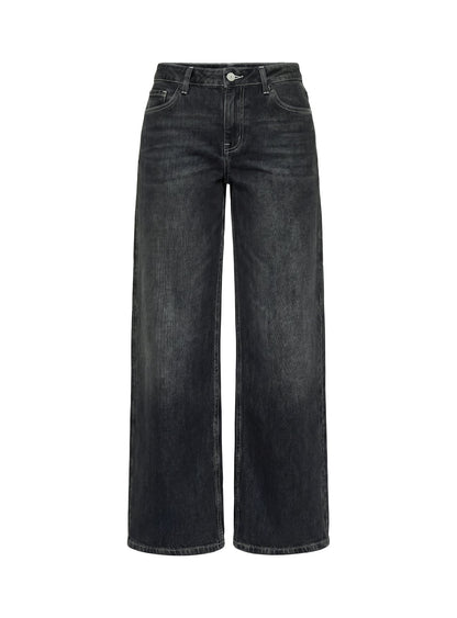 Ramos Low Rise Wide Leg Jeans Dark Grey Wash