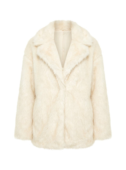 Clova Faux Fur Coat White