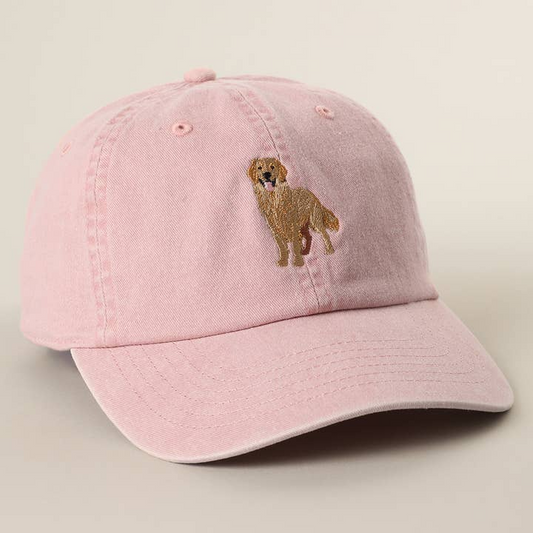 Golden Retriever Embroidered Pigment Dyed Baseball Cap