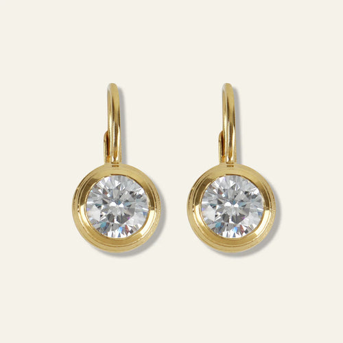 Bezel Drop Earring
