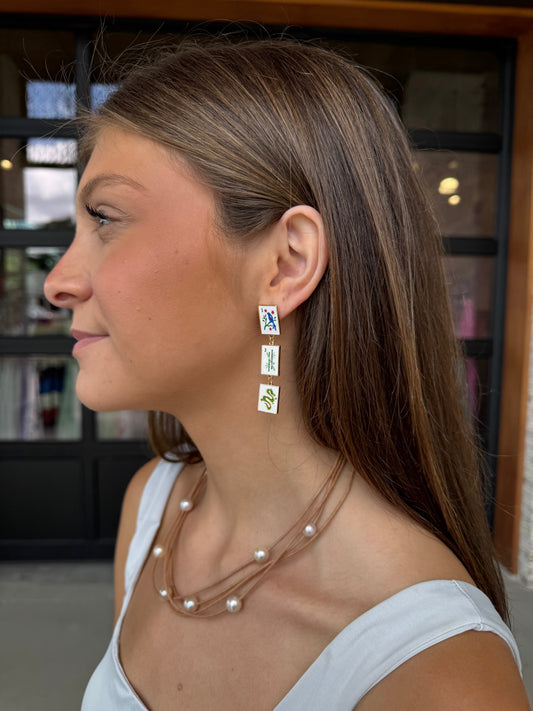 Linear Mahjong Earrings