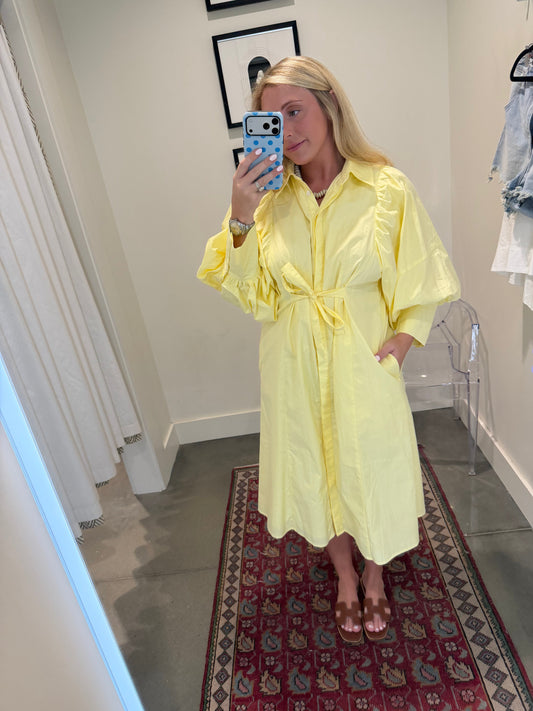 Clare Puff Sleeve Shirt Dress