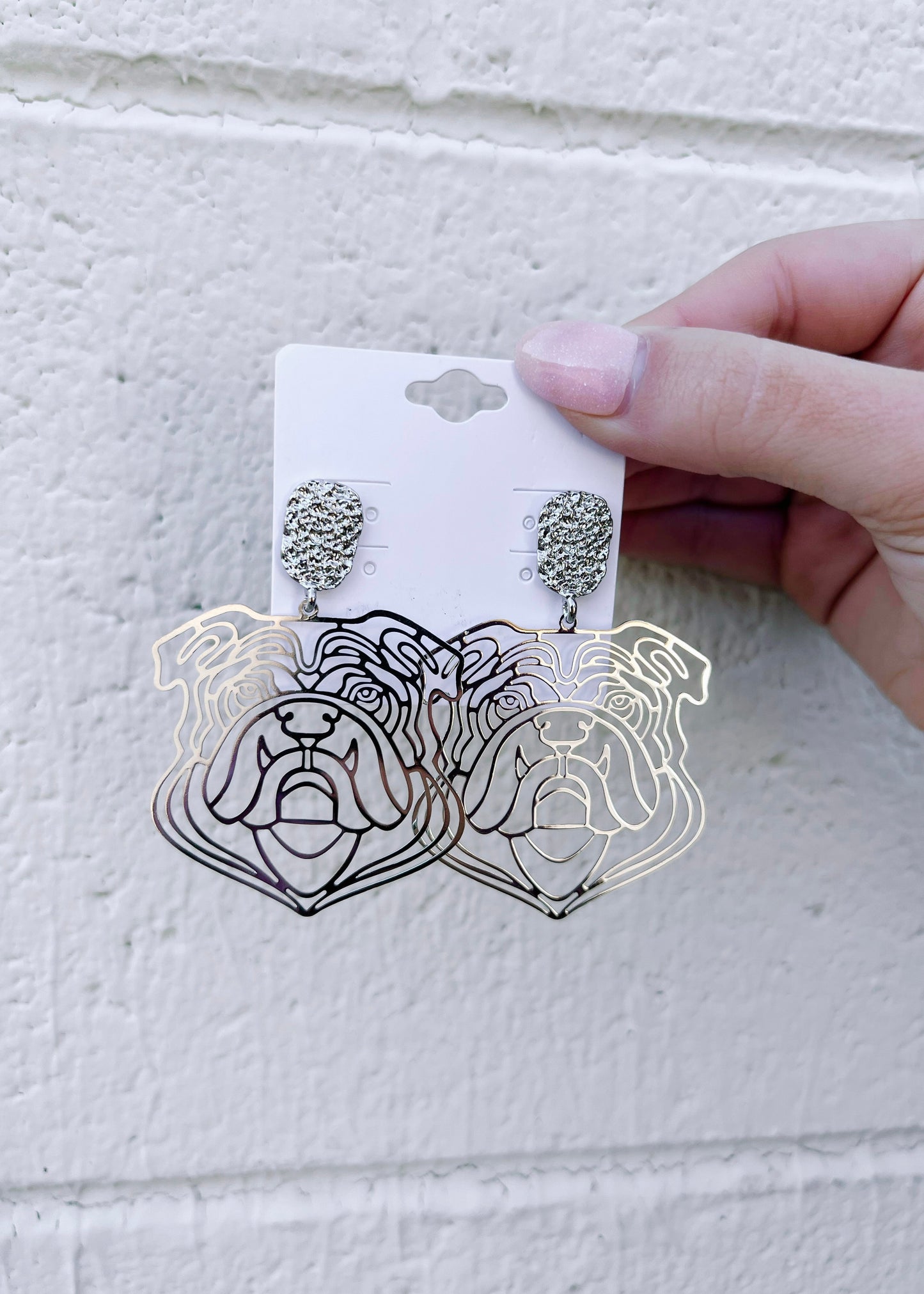 Bulldog Cutout Earrings