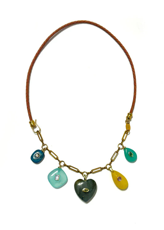 Luca Charm Drop Necklace