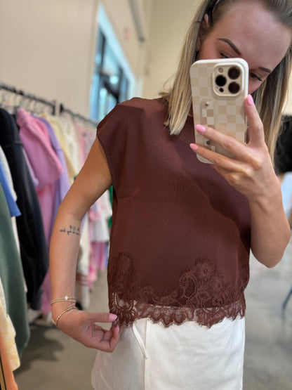 Lace Trim Boxy Tee