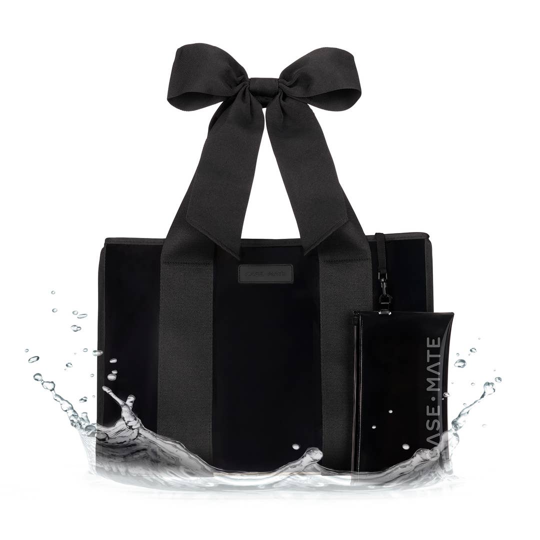 Isabella Midnight Black Bow Jelly Tote Bag