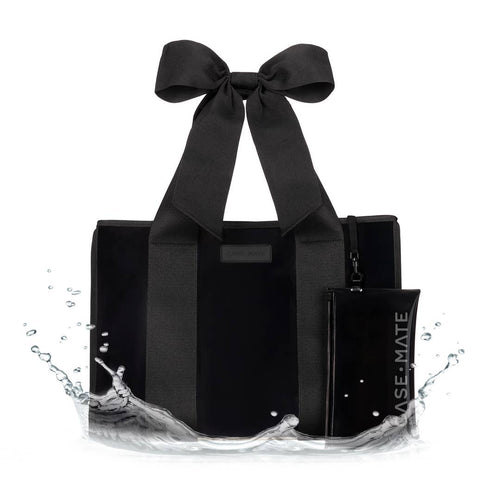Isabella Midnight Black Bow Jelly Tote Bag