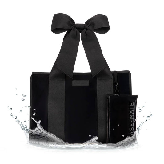 Isabella Midnight Black Bow Jelly Tote Bag