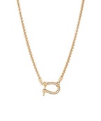 Gold Horseshoe Pendant Necklace