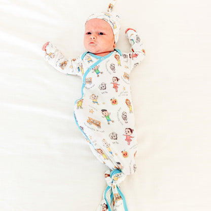Newborn Knotted Gown - CoComelon
