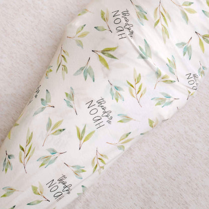 Personalized Baby Name Swaddle Blanket - Greenery