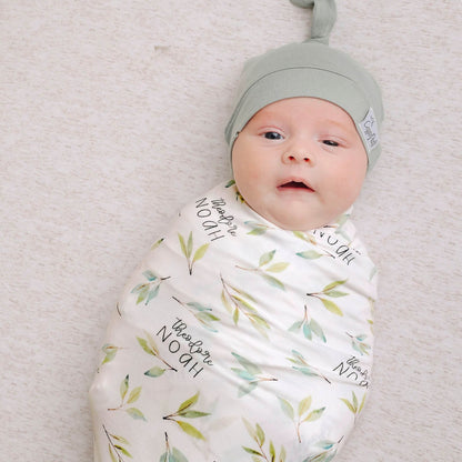 Personalized Baby Name Swaddle Blanket - Greenery