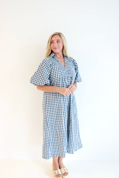 Jessie Puff Sleeve Midi Dress