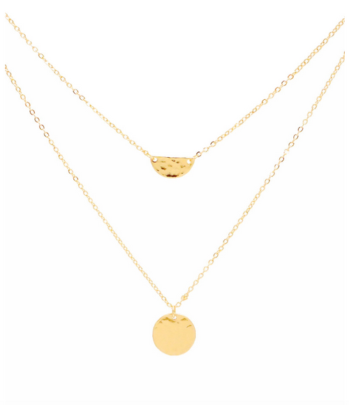 Hammered Metal Pendant Necklace