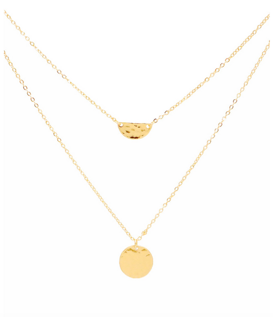 Hammered Metal Pendant Necklace