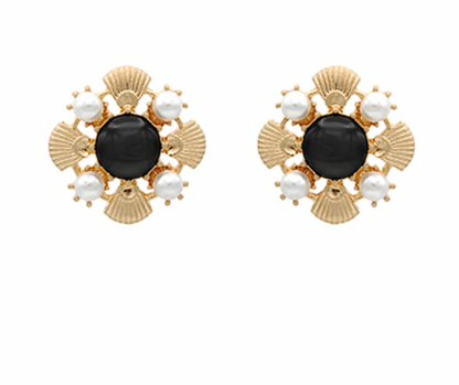 Flower Shaped Pearl Earrings