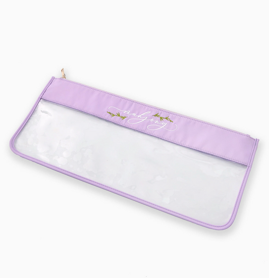 Lilac Script Mahjong Bag