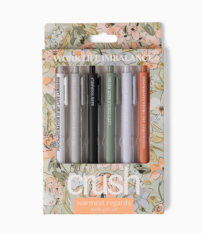 Crush Warmest Regards Quote Pen Set
