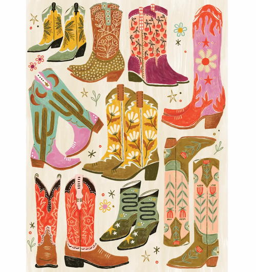Boot Scootin' Boogie! 1000 Piece Western Cowboy Boot Puzzle