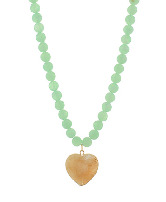 Marble Puffy Heart & Ball Necklace