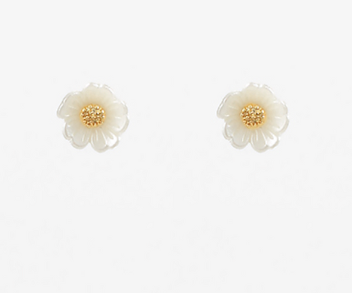 Acrylic Flower & Metal Bud Studs