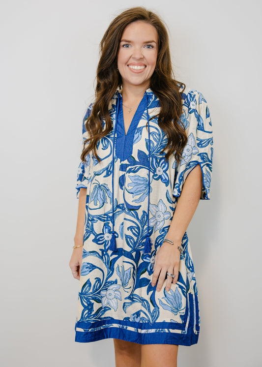 Annalise Floral Tassel Mini Dress