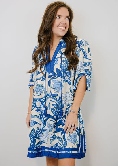 Annalise Floral Tassel Mini Dress