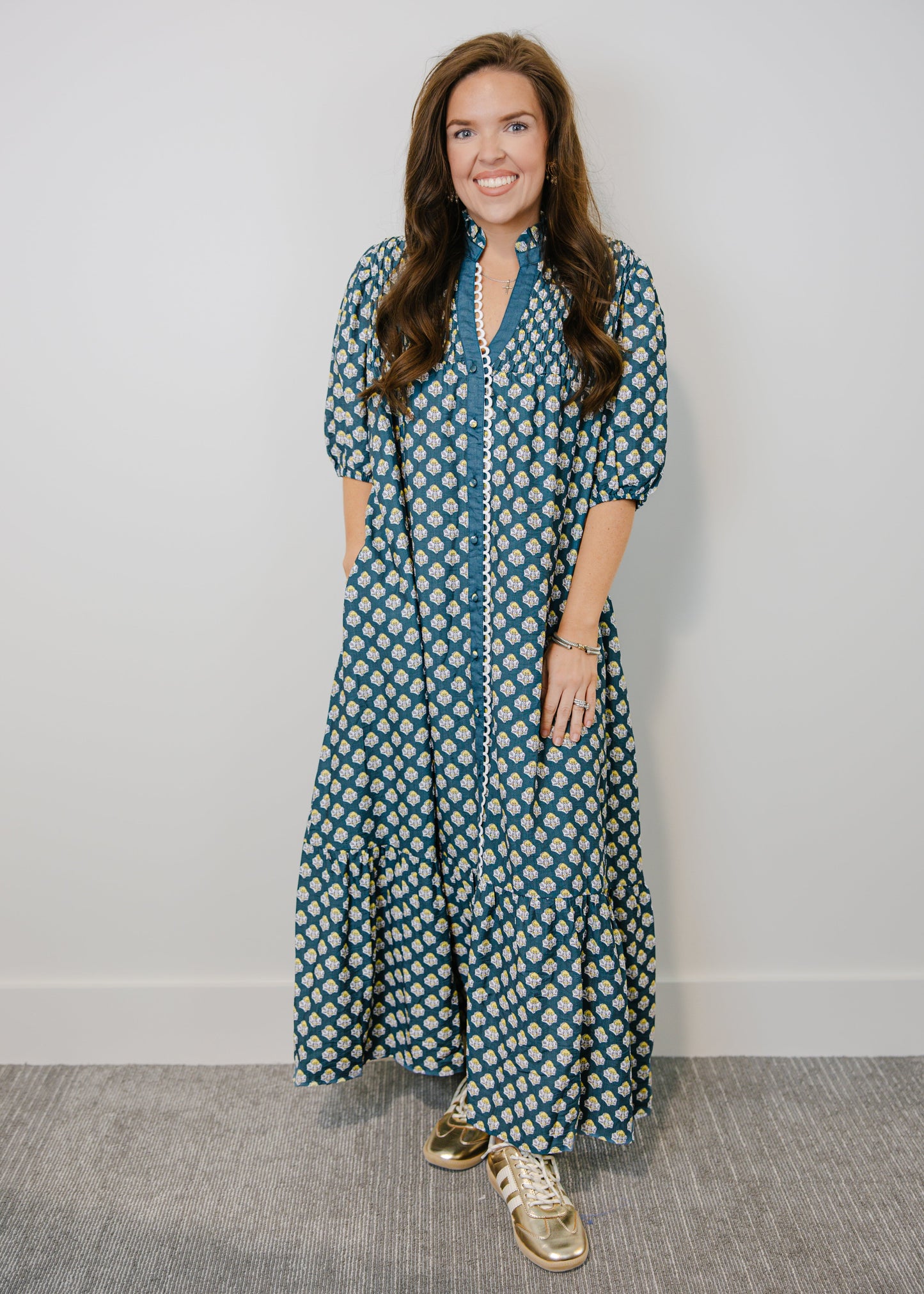 Leila Floral Print Midi Dress