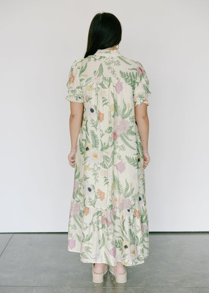 Eden Bloom Button Front Midi Dress