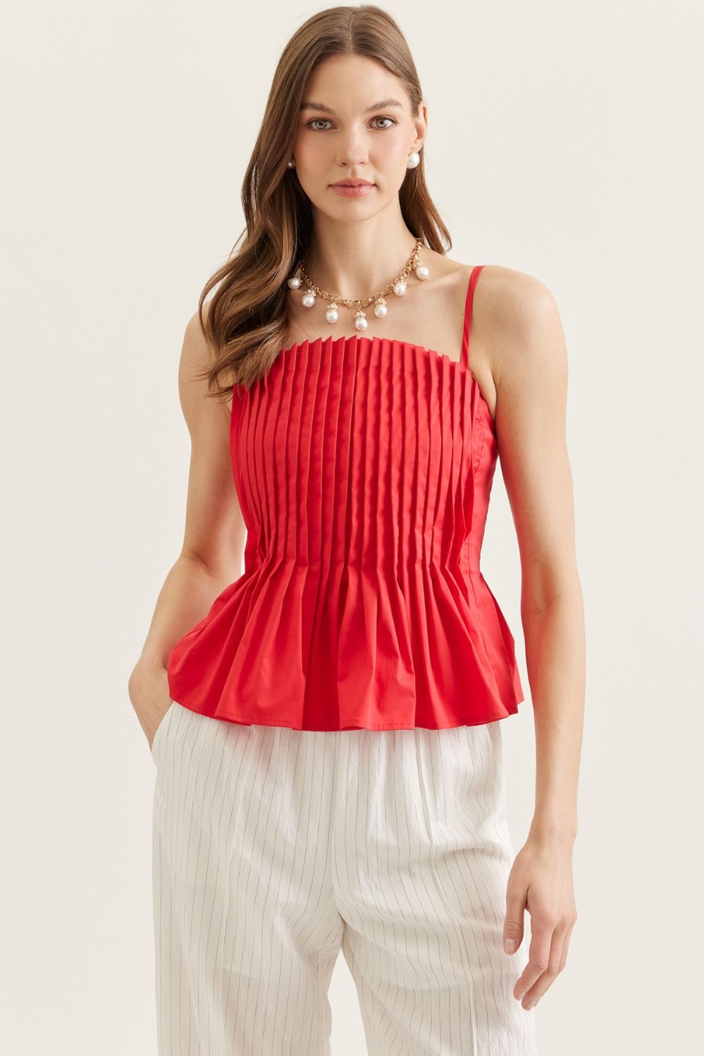 Isla Pleated Peplum Top