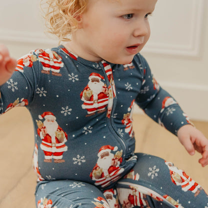 Bamboo Zip-Up Footie Pajama - Santa Claus