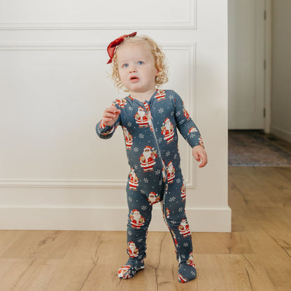 Bamboo Zip-Up Footie Pajama - Santa Claus