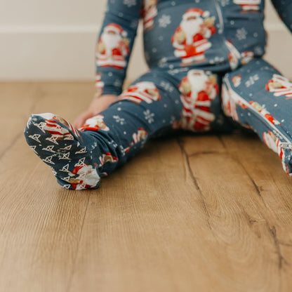 Bamboo Zip-Up Footie Pajama - Santa Claus