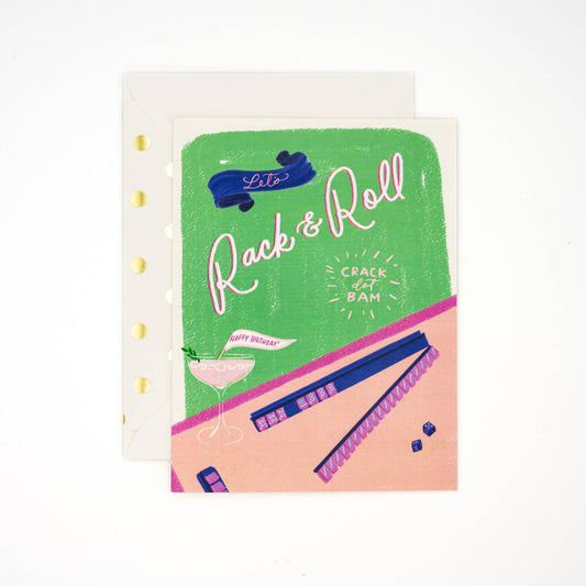 Let's Rack and Roll! Mahjong Birthday Card 