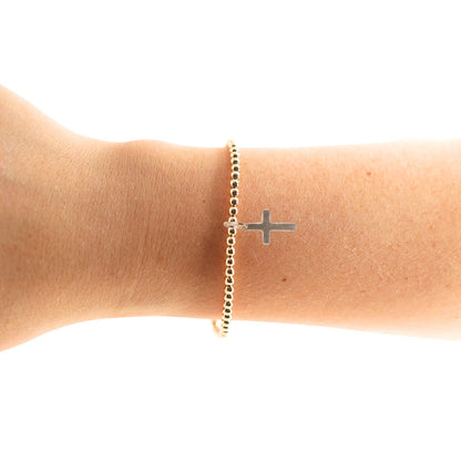 Cross Gold Charm Bracelet