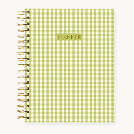 Green Gingham Undated Planner