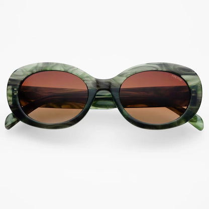 Aria Acetate Womens Oval Sunglasses