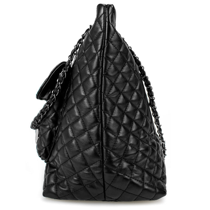 Black | Diana Vegan Leather Tote Weekender Travel Bag