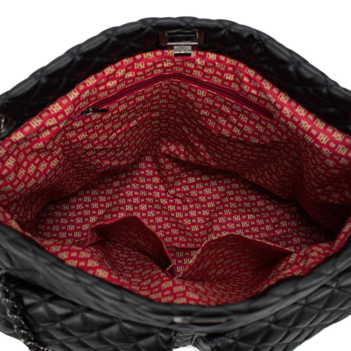 Black | Diana Vegan Leather Tote Weekender Travel Bag