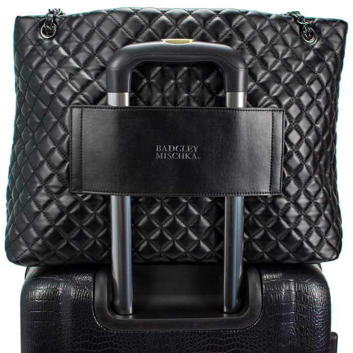 Black | Diana Vegan Leather Tote Weekender Travel Bag