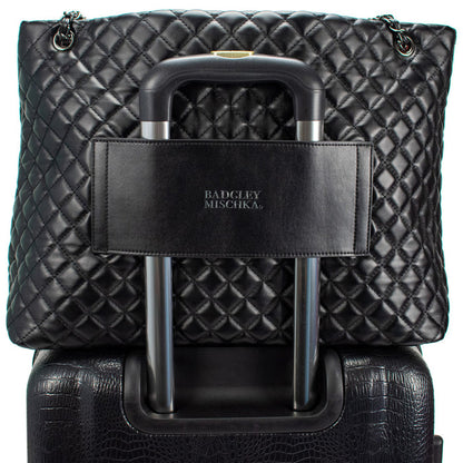 Black | Diana Vegan Leather Tote Weekender Travel Bag