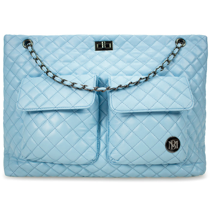 Light Blue | Diana Vegan Leather Tote Weekender Travel Bag