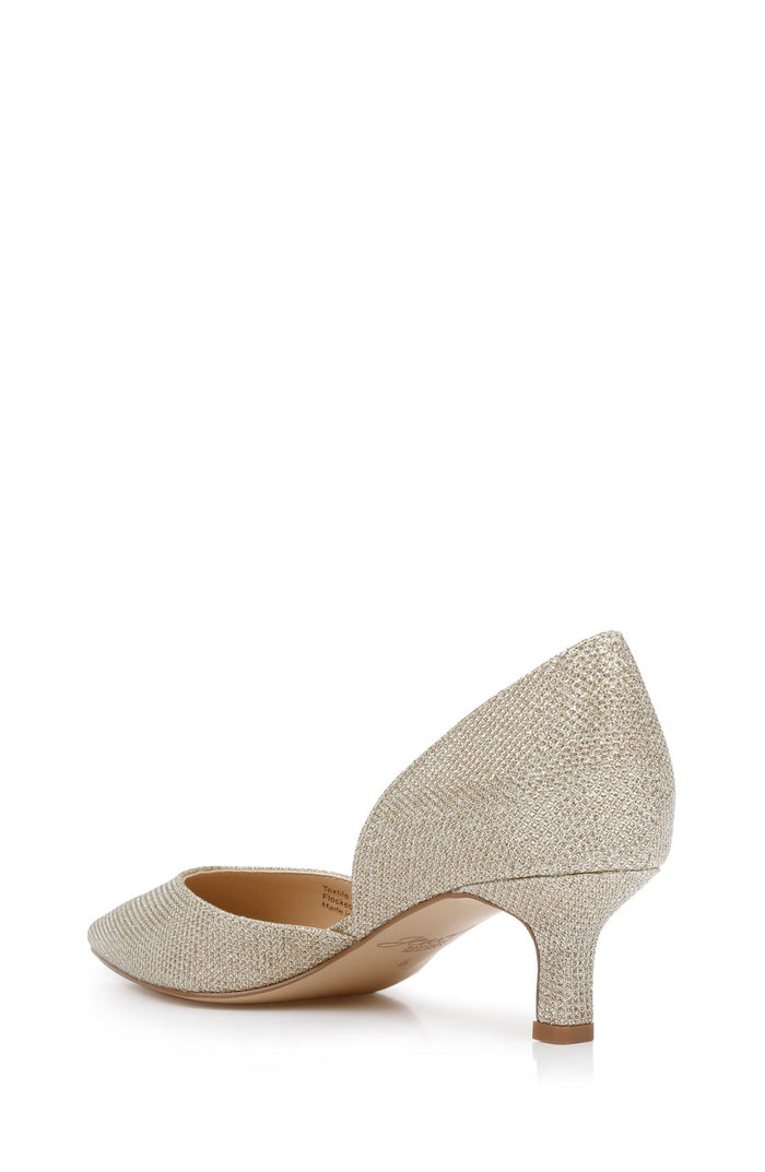 Gold | Dotty Glitter D'orsay Kitten Heel