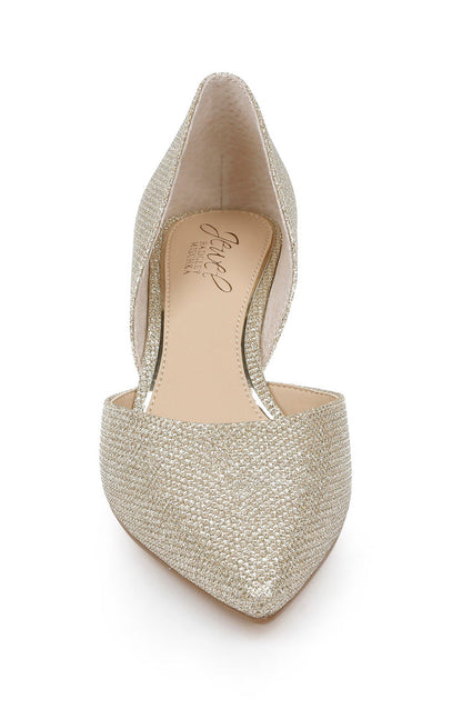 Gold | Dotty Glitter D'orsay Kitten Heel